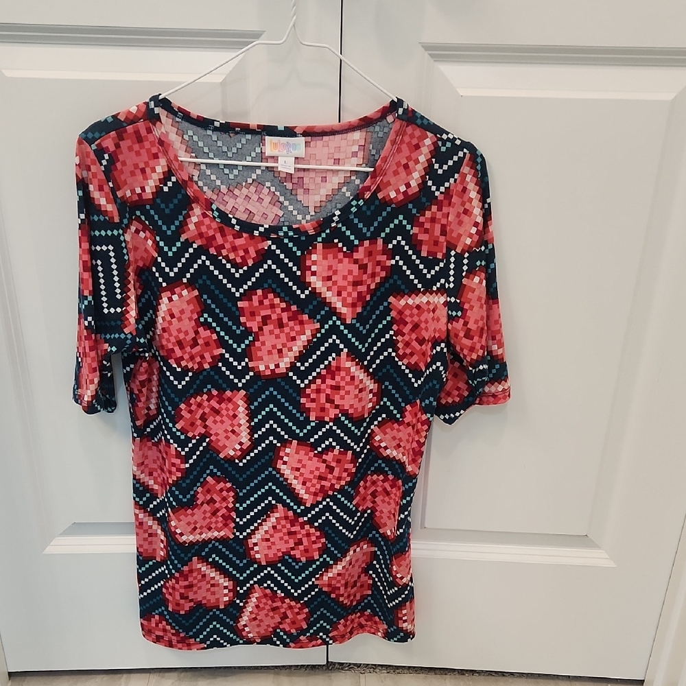 Colorful Heart Patterned Women's Top